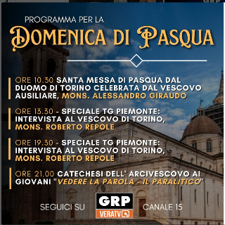 Il programma di Grp Vera Tv per la domenica di Pasqua